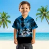 Detroit Lions Hawaiian Shirt - Customized Sunset Scene Blue Black Aloha Shirt