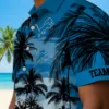Detroit Lions Hawaiian Shirt - Customized Sunset Scene Blue Black Aloha Shirt