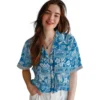 Detroit Lions Hawaiian Shirt - Customized Tribal Stripes Blue White Aloha Shirt