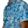 Detroit Lions Hawaiian Shirt - Customized Tribal Stripes Blue White Aloha Shirt
