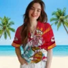 Kansas City Chiefs Hawaiian Shirt - Personalized Baseball Floral Customized Surfing Skeleton Aloha Shirt