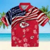 Kansas City Chiefs Hawaiian Shirt - Personalized Baseball Floral Customized Us Flag Hibiscus Aloha Shirt