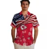 Kansas City Chiefs Hawaiian Shirt - Personalized Baseball Floral Customized Us Flag Hibiscus Aloha Shirt