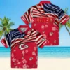 Kansas City Chiefs Hawaiian Shirt - Personalized Baseball Floral Customized Us Flag Hibiscus Aloha Shirt