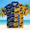 Los Angeles Rams Hawaiian Shirt - Personalized Baseball Floral Customized Palm Silhouettes Aloha Shirt