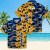 Los Angeles Rams Hawaiian Shirt - Personalized Baseball Floral Customized Palm Silhouettes Aloha Shirt