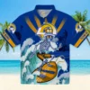 Los Angeles Rams Hawaiian Shirt - Personalized Baseball Floral Customized Surfing Skeleton Aloha Shirt