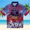 New York Giants Hawaiian Shirt - Customized Tropical Canoe Blue Aloha Shirt