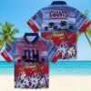 New York Giants Hawaiian Shirt - Customized Tropical Canoe Blue Aloha Shirt