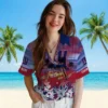 New York Giants Hawaiian Shirt - Customized Tropical Canoe Blue Aloha Shirt