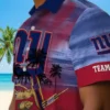 New York Giants Hawaiian Shirt - Customized Tropical Canoe Blue Aloha Shirt