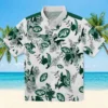 New York Jets Hawaiian Shirt - Customized Botanical Theme Green White Aloha Shirt