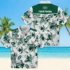 New York Jets Hawaiian Shirt - Customized Botanical Theme Green White Aloha Shirt