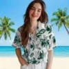 New York Jets Hawaiian Shirt - Customized Botanical Theme Green White Aloha Shirt