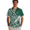 New York Jets Hawaiian Shirt - Customized Floral Wave Green White Aloha Shirt