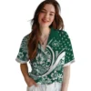 New York Jets Hawaiian Shirt - Customized Floral Wave Green White Aloha Shirt