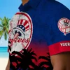 New York Yankees Hawaiian Shirt - Customized Sunset Pattern Navy Black Aloha Shirt