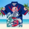 New York Yankees Hawaiian Shirt - Customized Surfing Skeleton Navy Blue Aloha Shirt