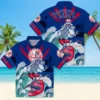 New York Yankees Hawaiian Shirt - Customized Surfing Skeleton Navy Blue Aloha Shirt