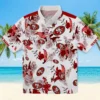 San Francisco 49ers Hawaiian Shirt - Customized Botanical Theme Red White Aloha Shirt