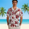San Francisco 49ers Hawaiian Shirt - Customized Botanical Theme Red White Aloha Shirt