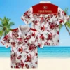 San Francisco 49ers Hawaiian Shirt - Customized Botanical Theme Red White Aloha Shirt