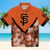 San Francisco Giants Hawaiian Shirt - Customized Floral Chevron Orange Aloha Shirt