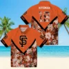 San Francisco Giants Hawaiian Shirt - Customized Floral Chevron Orange Aloha Shirt