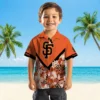 San Francisco Giants Hawaiian Shirt - Customized Floral Chevron Orange Aloha Shirt