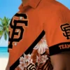 San Francisco Giants Hawaiian Shirt - Customized Floral Chevron Orange Aloha Shirt