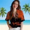 San Francisco Giants Hawaiian Shirt - Customized Sunset Pattern Orange Black Aloha Shirt