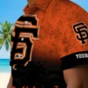 San Francisco Giants Hawaiian Shirt - Customized Sunset Pattern Orange Black Aloha Shirt