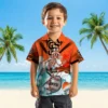 San Francisco Giants Hawaiian Shirt - Customized Surfing Skeleton Orange Blue Aloha Shirt