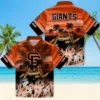 San Francisco Giants Hawaiian Shirt - Customized Tropical Canoe Orange Aloha Shirt