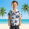 Tennessee Titans Hawaiian Shirt - Customized Botanical Theme Navy White Aloha Shirt