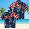Tennessee Titans Hawaiian Shirt - Customized Us Flag Hibiscus Navy Aloha Shirt