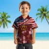 Washington Commanders Hawaiian Shirt - Customized Us Flag Hibiscus Burgundy Aloha Shirt