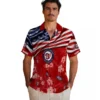 Washington Nationals Hawaiian Shirt - Customized Us Flag Hibiscus Red Aloha Shirt