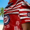Washington Nationals Hawaiian Shirt - Customized Us Flag Hibiscus Red Aloha Shirt