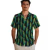 Dallas Cowboys Hawaiian Shirt - Personalized Baseball Floral Corn Motifs Black Green Aloha Shirt