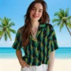 Dallas Cowboys Hawaiian Shirt - Personalized Baseball Floral Corn Motifs Black Green Aloha Shirt