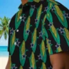 Dallas Cowboys Hawaiian Shirt - Personalized Baseball Floral Corn Motifs Black Green Aloha Shirt