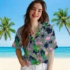 Dallas Cowboys Hawaiian Shirt - Personalized Baseball Floral Flamingo Foliage Blue Green Aloha Shirt