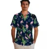 Dallas Cowboys Hawaiian Shirt - Personalized Baseball Floral Flamingo Leaf Motif Blue Aloha Shirt