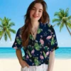 Dallas Cowboys Hawaiian Shirt - Personalized Baseball Floral Flamingo Leaf Motif Blue Aloha Shirt