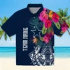 Dallas Cowboys Hawaiian Shirt - Personalized Baseball Floral Polynesian Blue Aloha Shirt