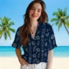 Dallas Cowboys Hawaiian Shirt - Personalized Baseball Floral Framed Floral Blue Aloha Shirt