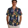 Dallas Cowboys Hawaiian Shirt - Personalized Baseball Floral Hibiscus And Fruit Navy Blue Aloha Shirt