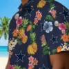 Dallas Cowboys Hawaiian Shirt - Personalized Baseball Floral Hibiscus And Fruit Navy Blue Aloha Shirt