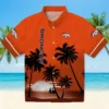Denver Broncos Hawaiian Shirt - Personalized Baseball Floral Beach Sunset Orange Black Aloha Shirt